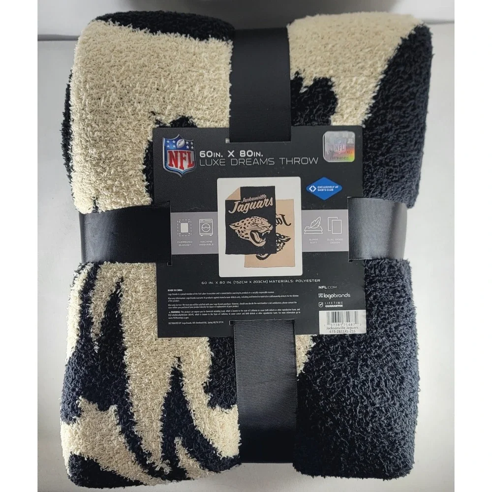 Logo‎ Brands Jacksonville Jaguars Luxe Dreams Throw, 60